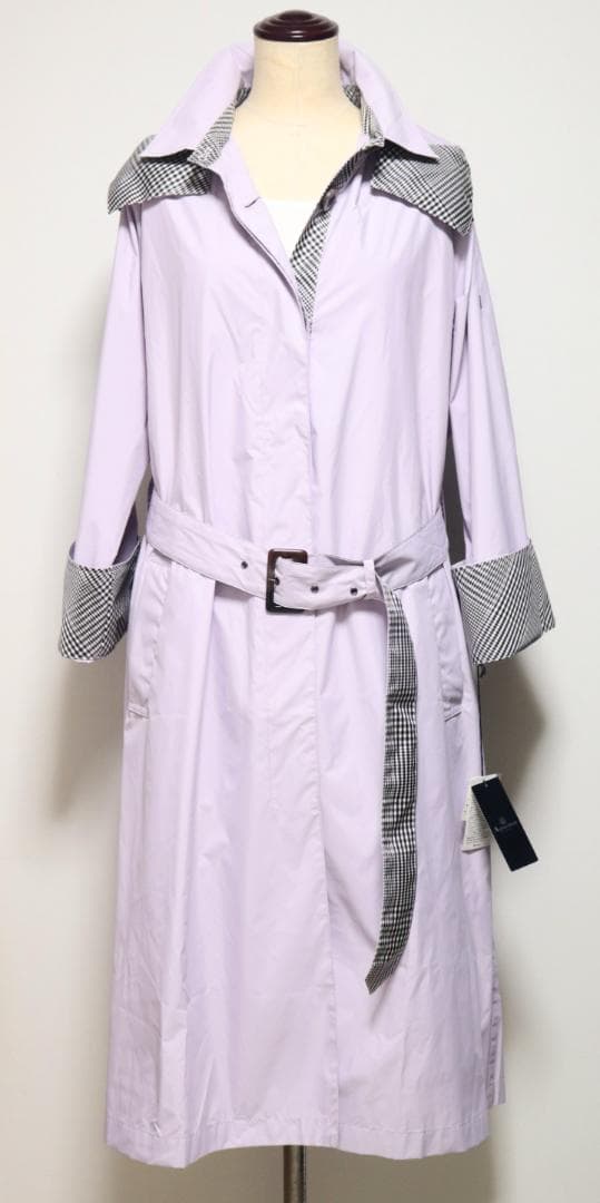 新品【アクアスキュータム】レインコート フード脱着可 M-L きれいなラベンダー