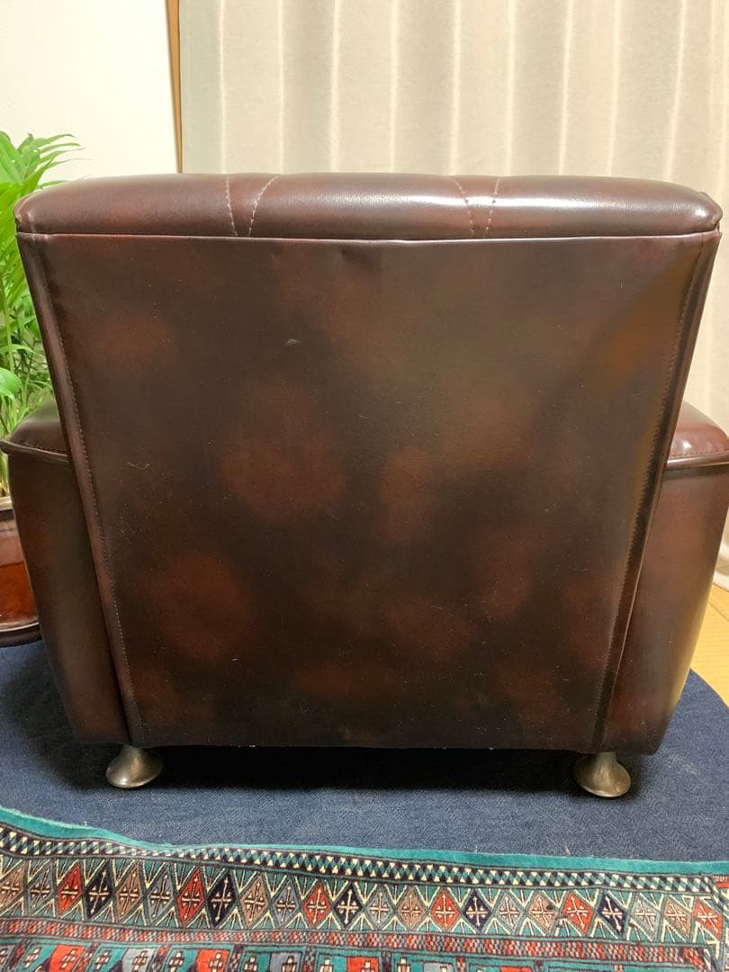 【1/15で終了】美品ふかふか座り心地アンティーク ビンテージ1人掛ソファ