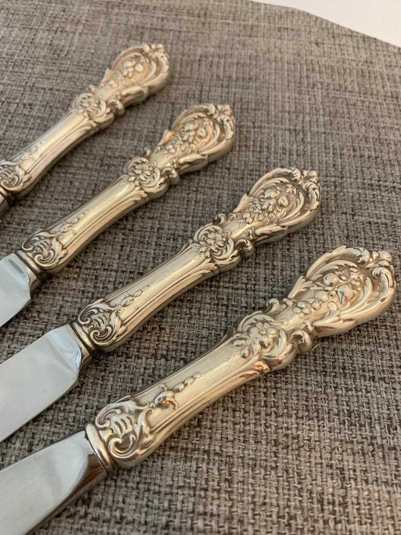 REED & BARTON　純銀スターリングシルバー製　テーブルナイフ4本