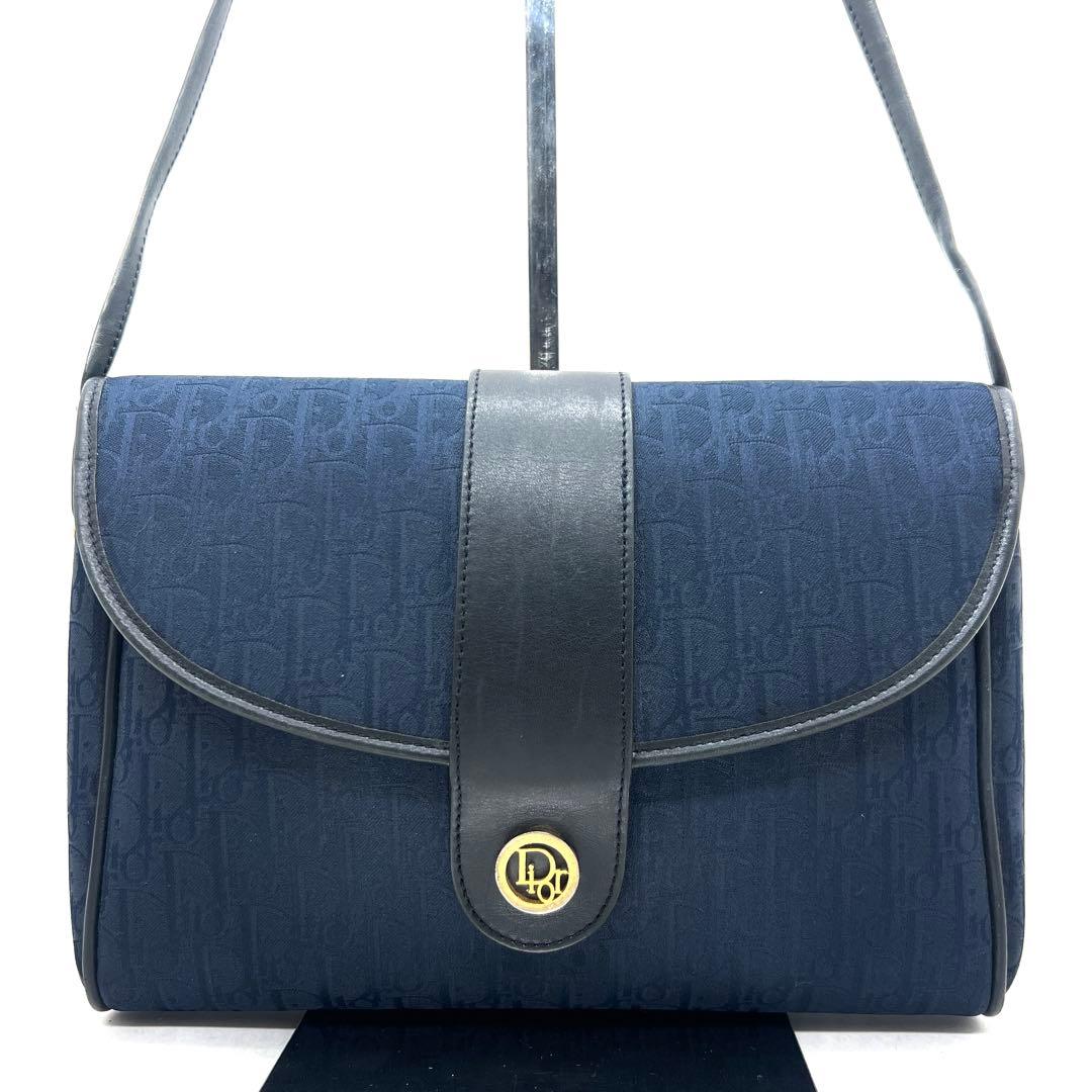 【極美品】Dior ショルダーバッグ トロッター ネイビー