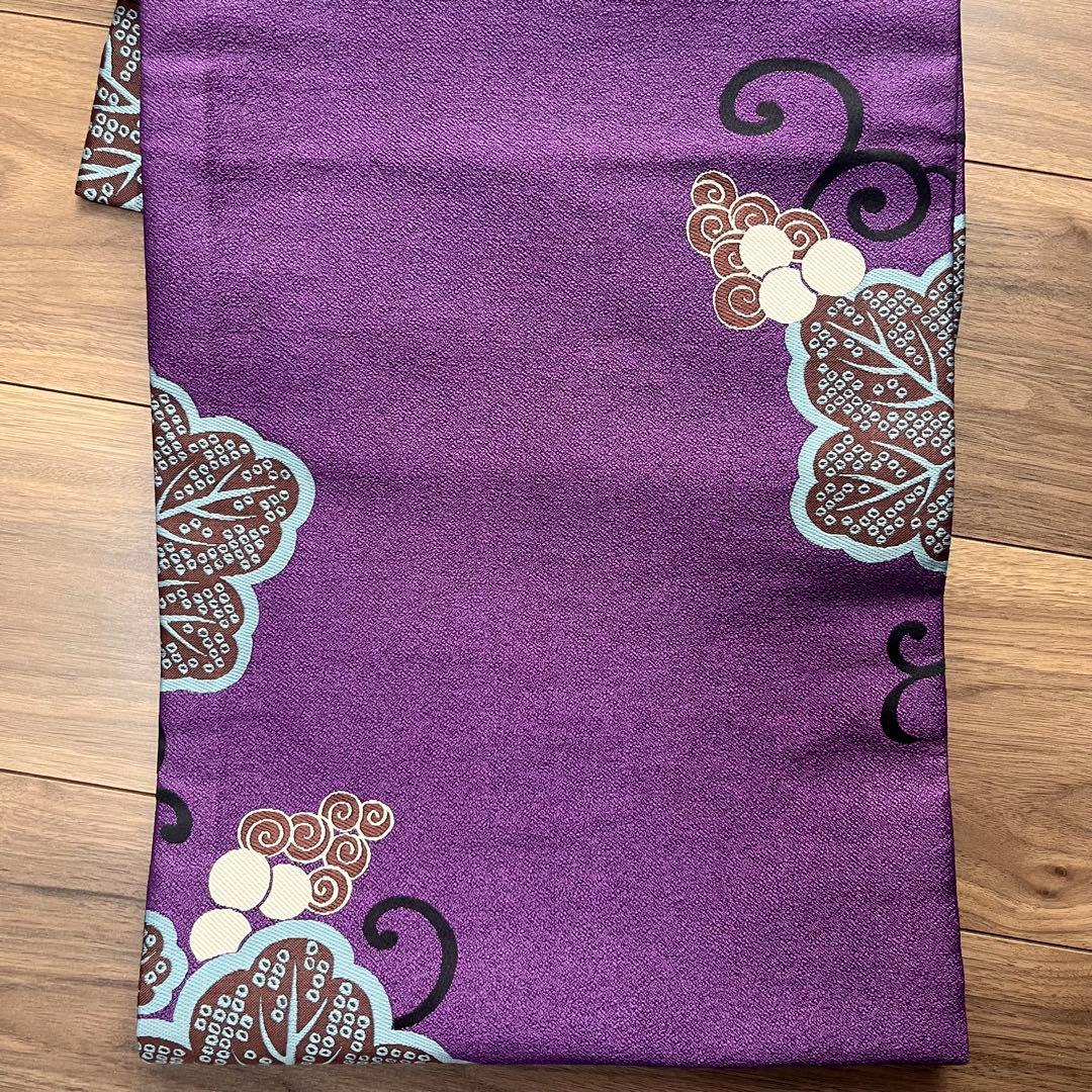 新品未使用◆狆 子犬 京袋帯 葡萄 紫 蔦