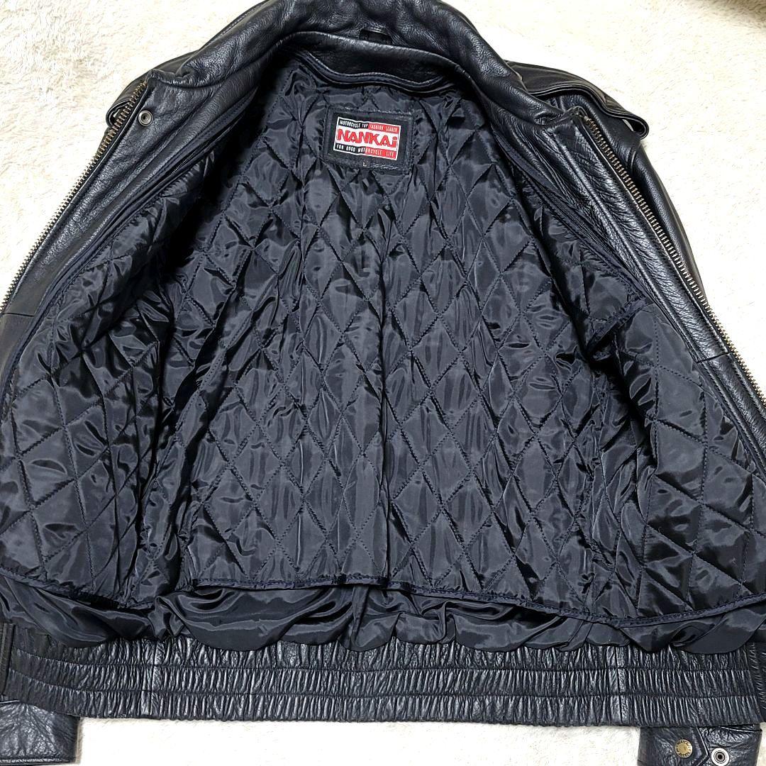 NANKAI シングル レザー ライダースジャケット 取り外し可能ライナー付き