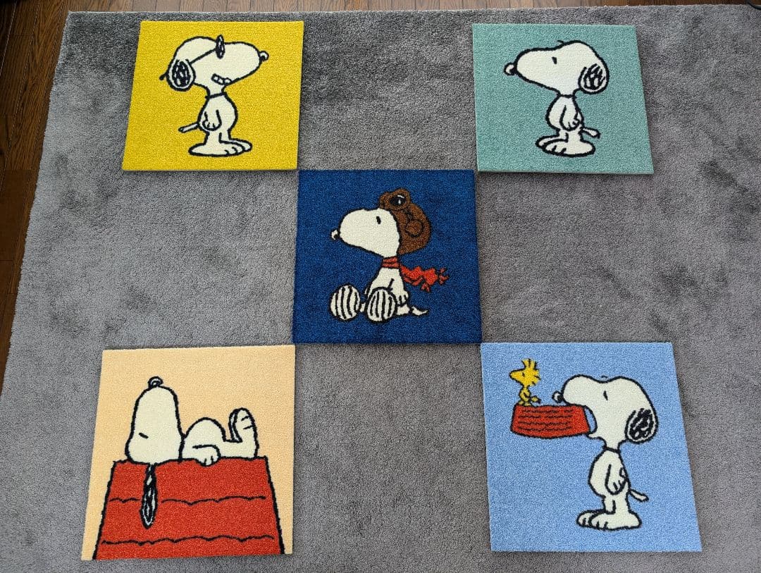 【希少　5枚セット】スヌーピーSNOOPY★パネルカーペット★ラグ★マット