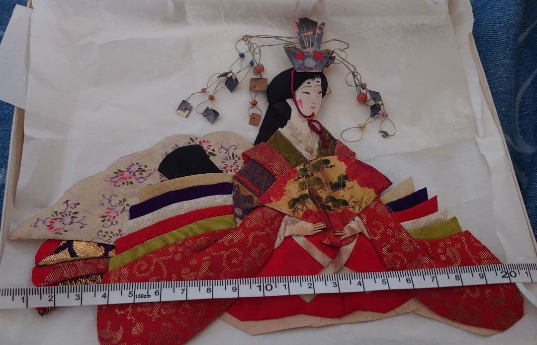 「押し絵雛の掛軸」内裏雛と三人官女と五人囃子