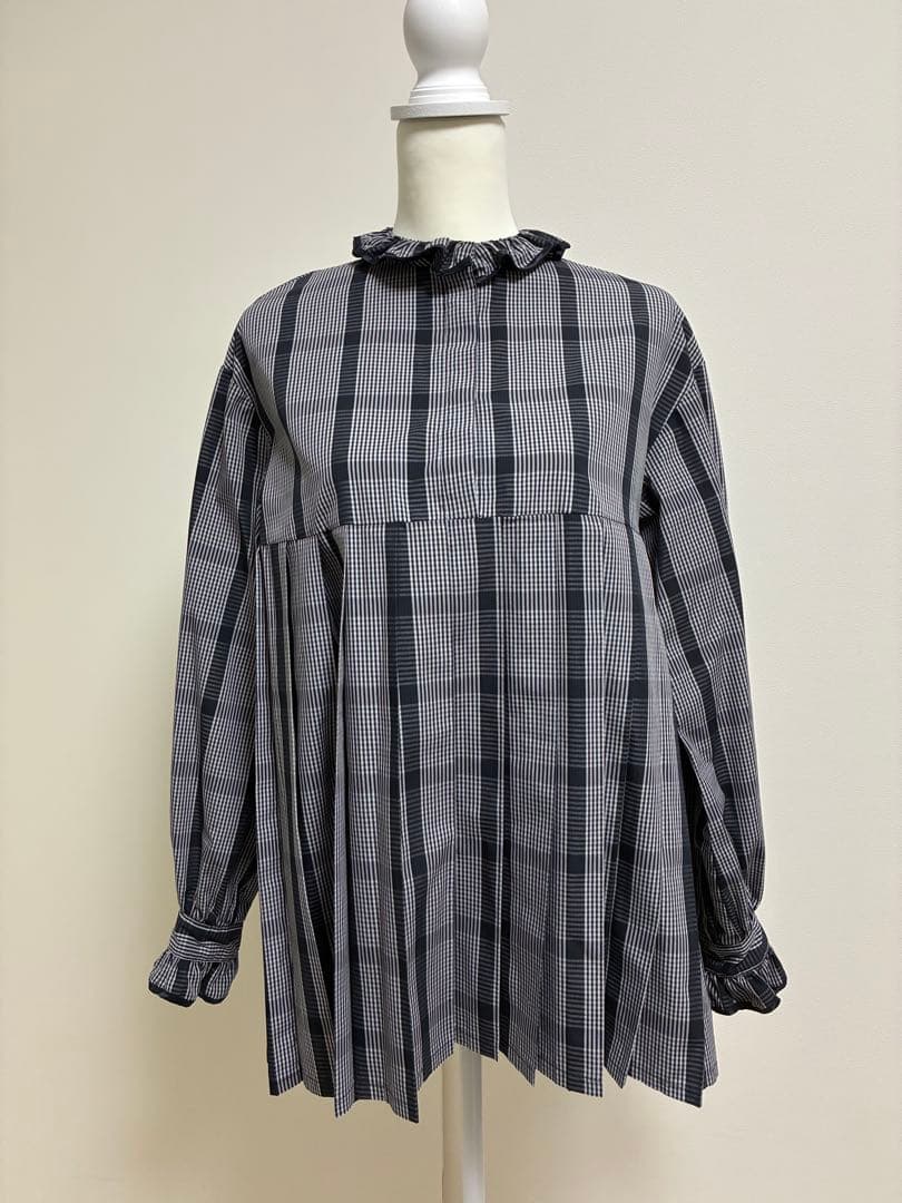 ロージーモンスター　ルミエールブラウス　ネイビーチェック