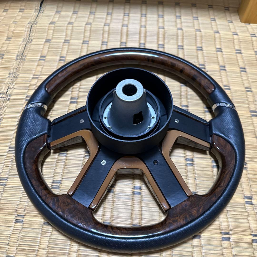 ファブレス ステアリングホイール ウッド調