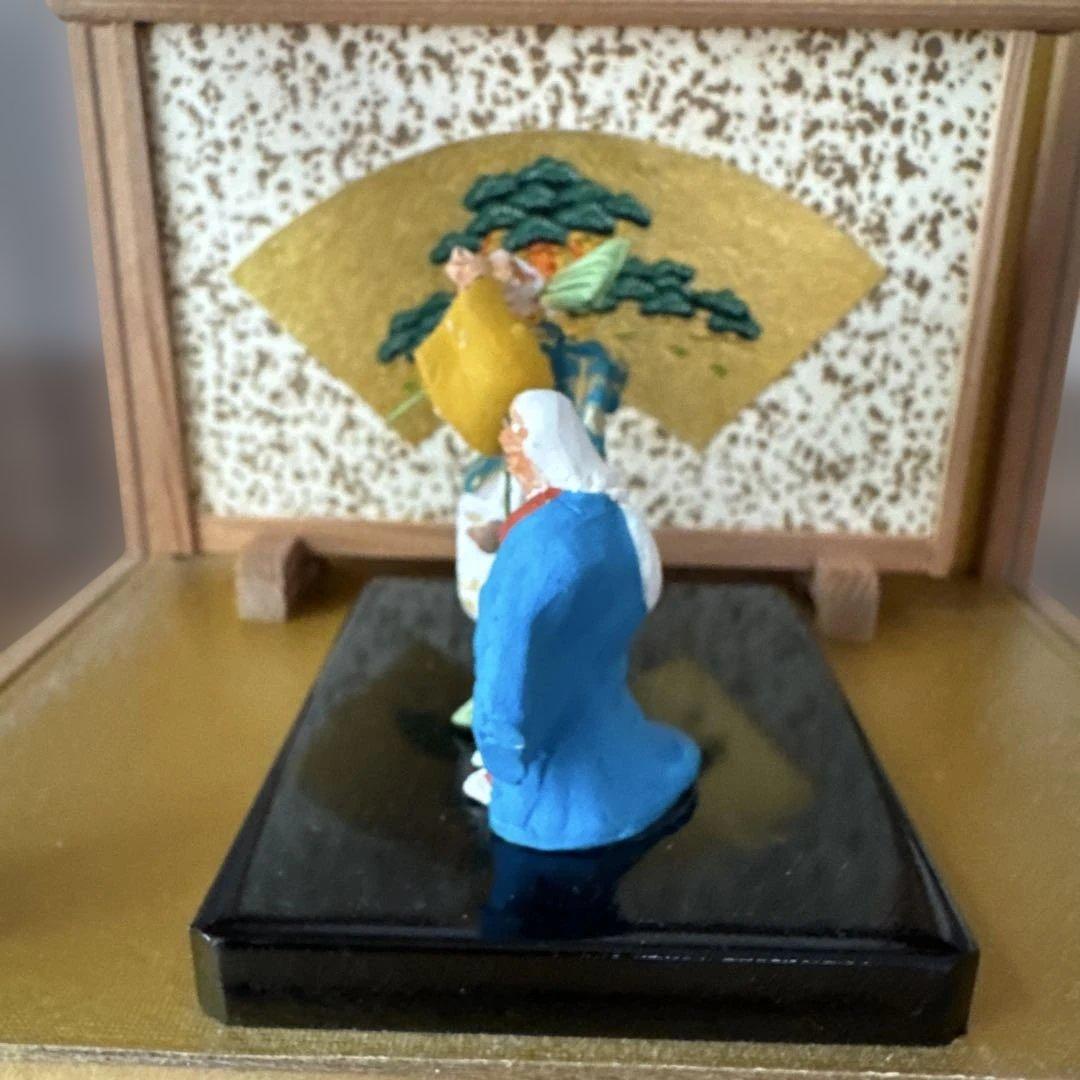 浅草　助六　伝統的日本ミニチュアフィギュア 2体 翁　夫婦　ケース付き