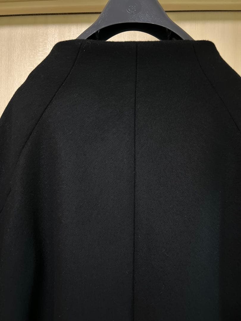 【日本製】ユナイテッドトウキョウ　ハイネックカラーコート　カシミヤ混　ブラック1