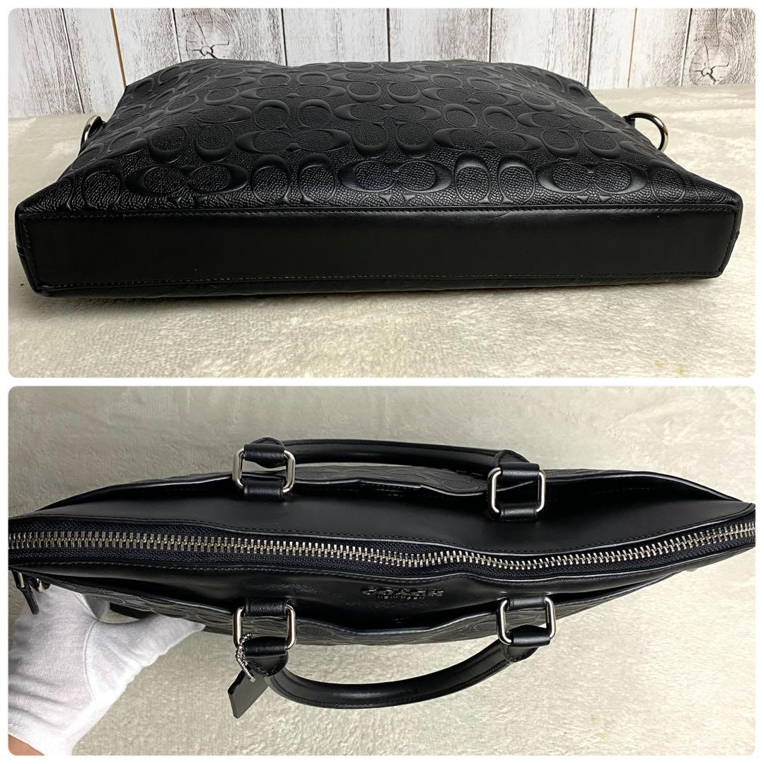【美品☆人気モデル】コーチ ビジネスバッグ 2way シグネチャー 総柄 黒