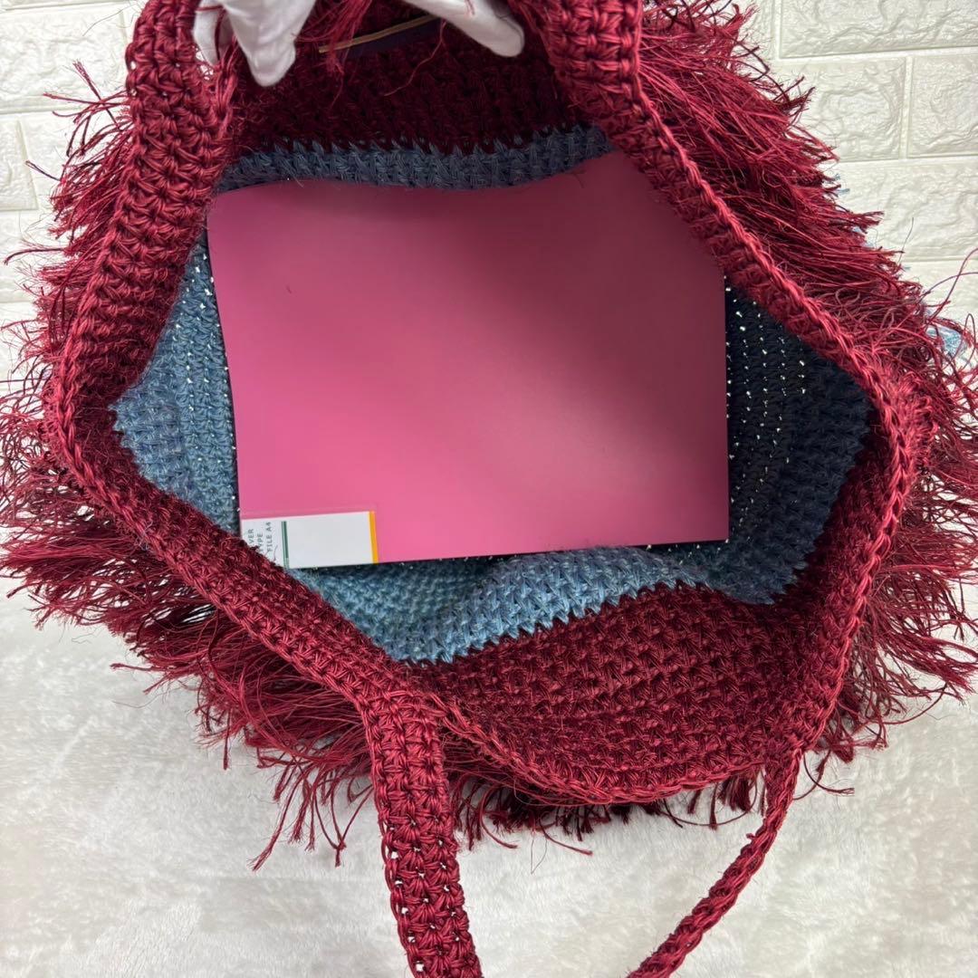 【美品】MARNI トートバッグ カゴバッグ フリンジ バイカラー 22SS