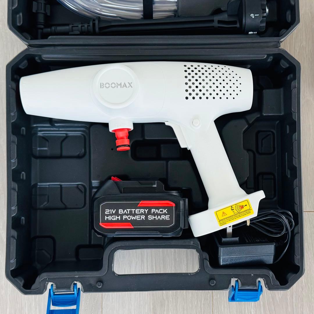 【美品】BOOMAX 高圧洗浄機 バッテリー2個付き フルセット