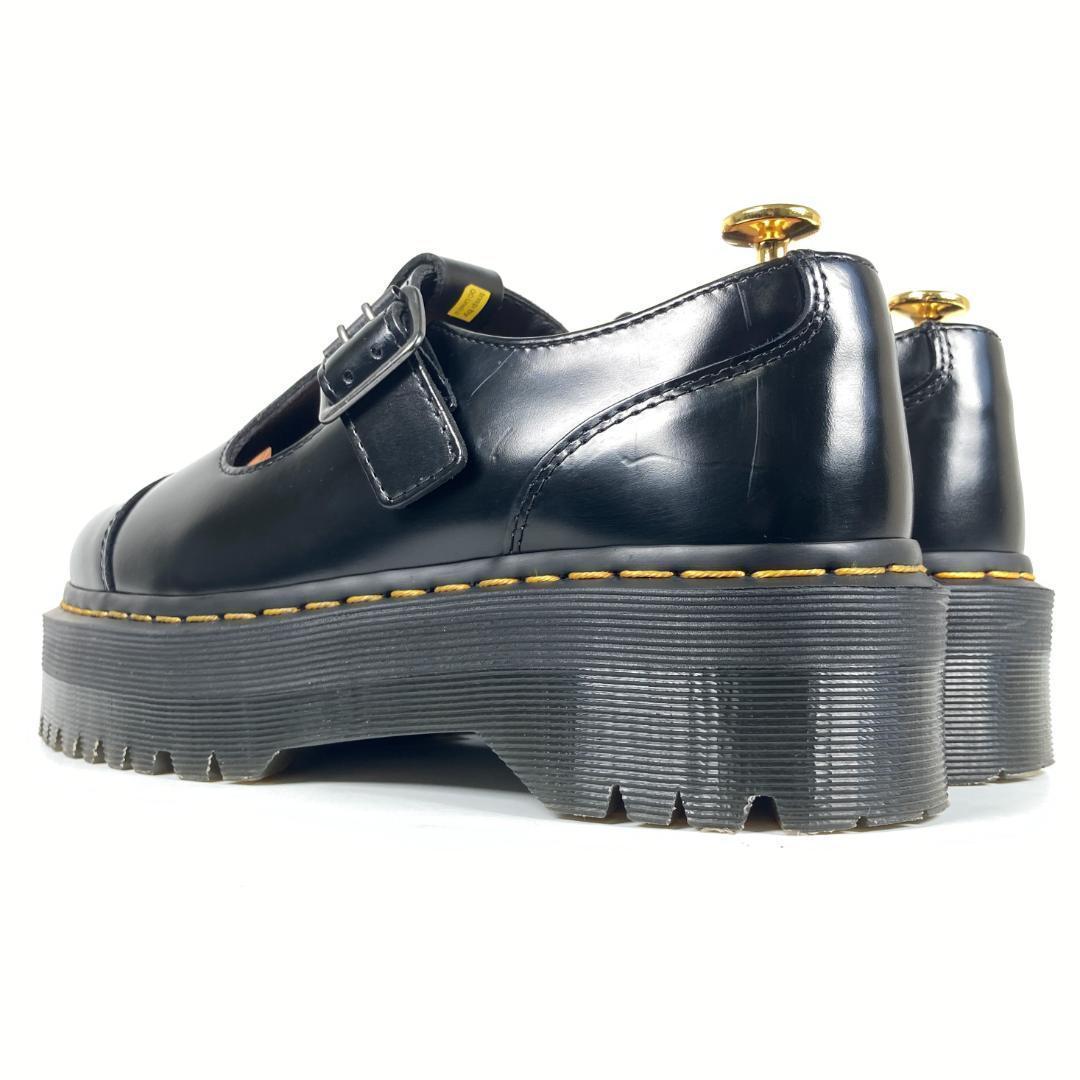 ドクターマーチン　BETHAN　超厚底キャップトゥストラップベルトレザーシューズ