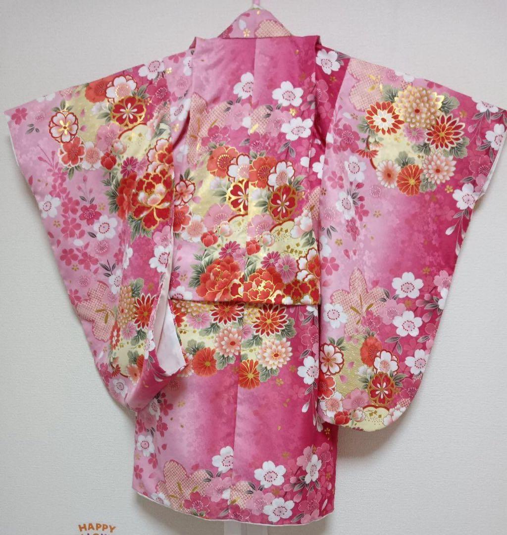 七五三　3歳　着物　女の子　マユミハセガワ　セット　着物　美品　草履（新品）