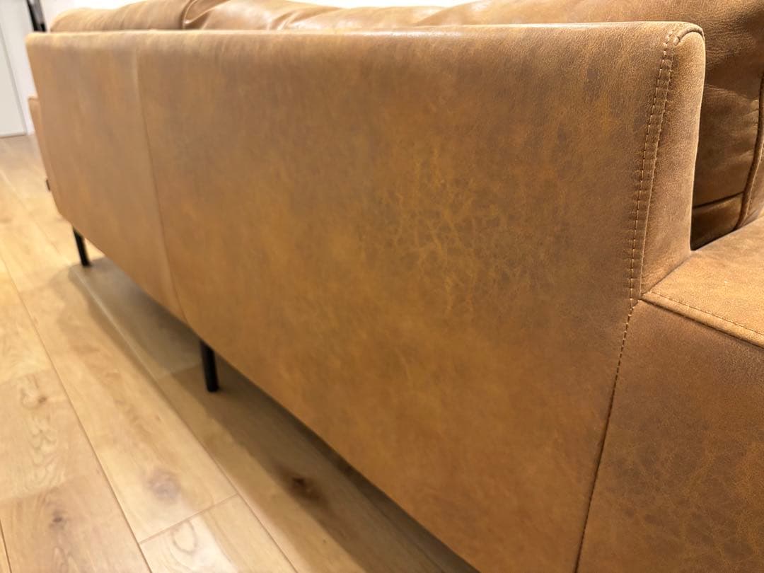 クラッシュゲート 関家具　プルートソファ 3人掛け オーカーブラウン　アイアン