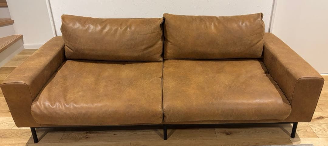 クラッシュゲート 関家具　プルートソファ 3人掛け オーカーブラウン　アイアン