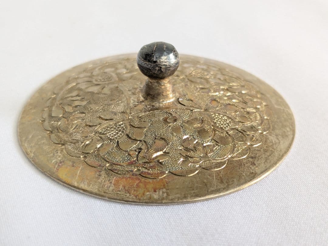 アンティーク ロシア製シルバー コンポート皿 花型 装飾皿 工芸品 小物入れ