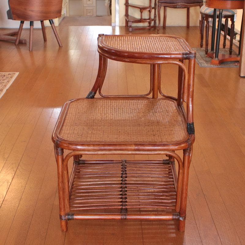 コーナーラック ラタン 籐家具 ナチュラルスタイル 棚 お洒落 214-1345