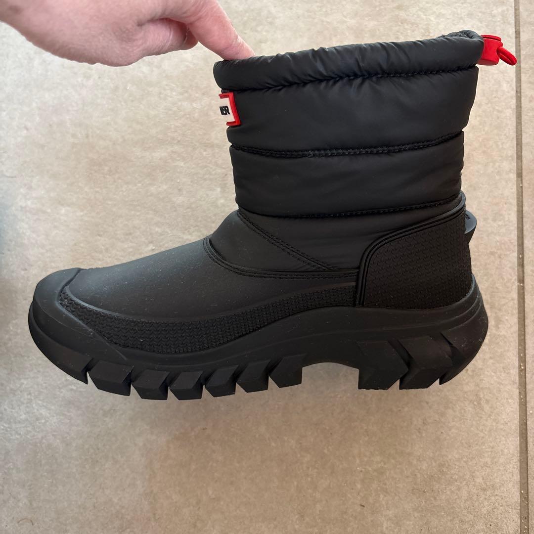 HUNTER レディース ショート スノーブーツ防寒シューズ black