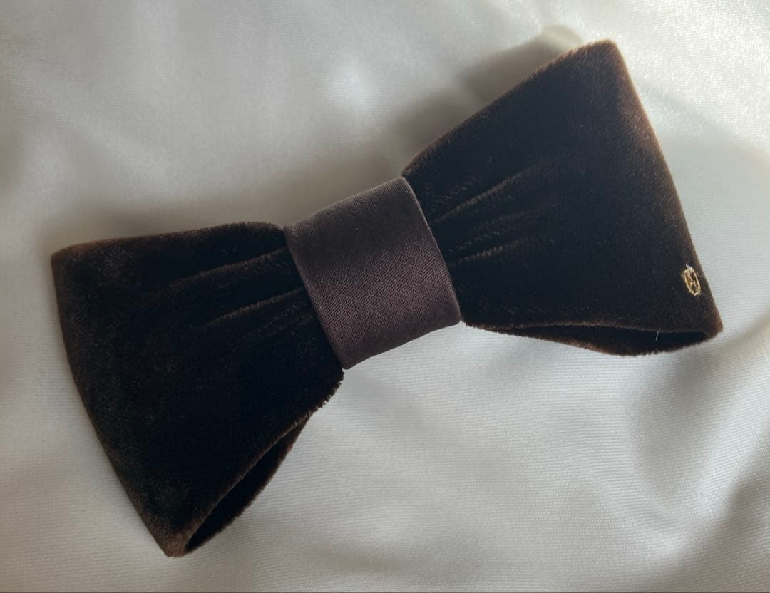 アレクサンドルドゥパリ　リボンバレッタ　ベロア　ブラウン