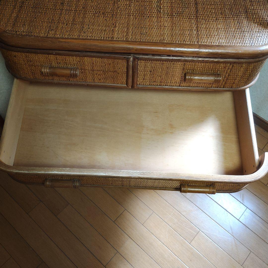 ラタン5段チェスト 洋タンス 籐タンス【昭和レトロ】