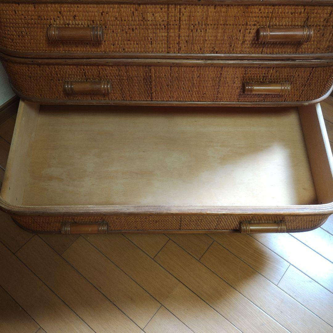 ラタン5段チェスト 洋タンス 籐タンス【昭和レトロ】