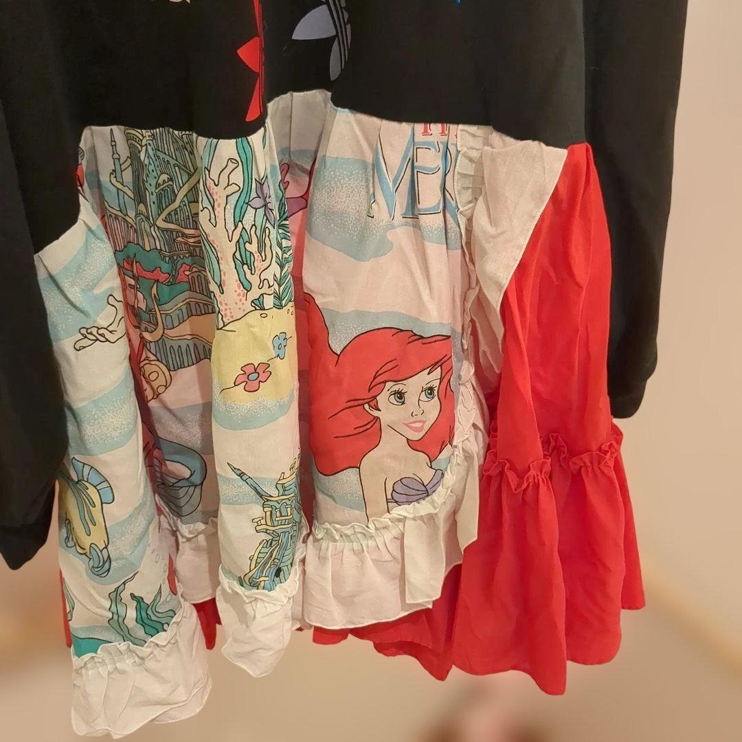 専用❦✨古着リメイク　リメイクワンピース　リメイクスウェット　アリエル