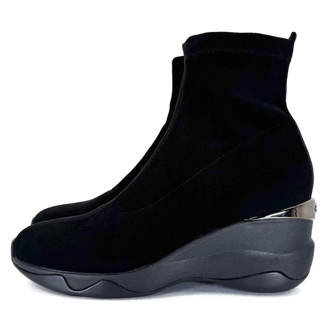 【+diana】 プラスダイアナ （23.5） ウェッジソール ショートブーツ