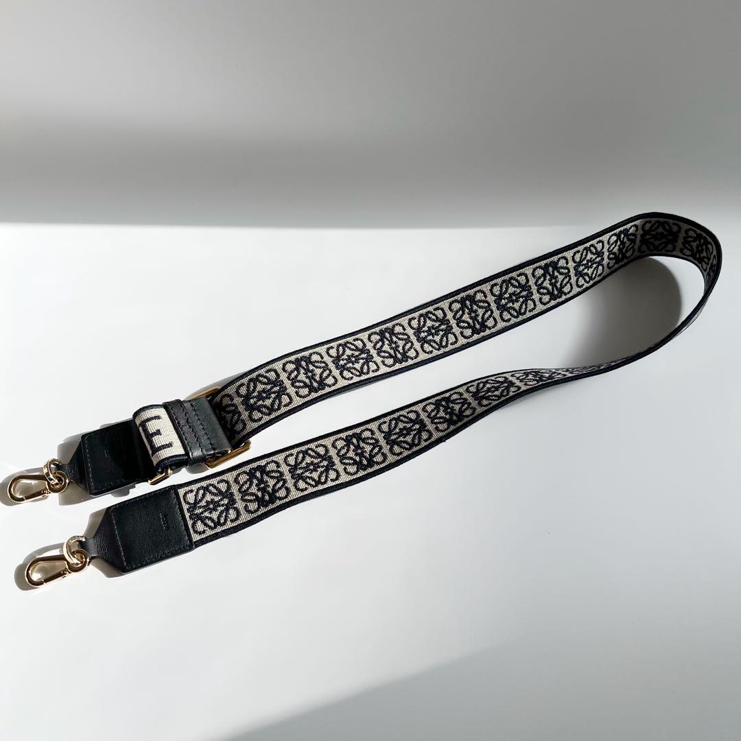 美品 ロエベ アナグラムロゴ　ジャガード＆カーフ　ショルダーバッグストラップ