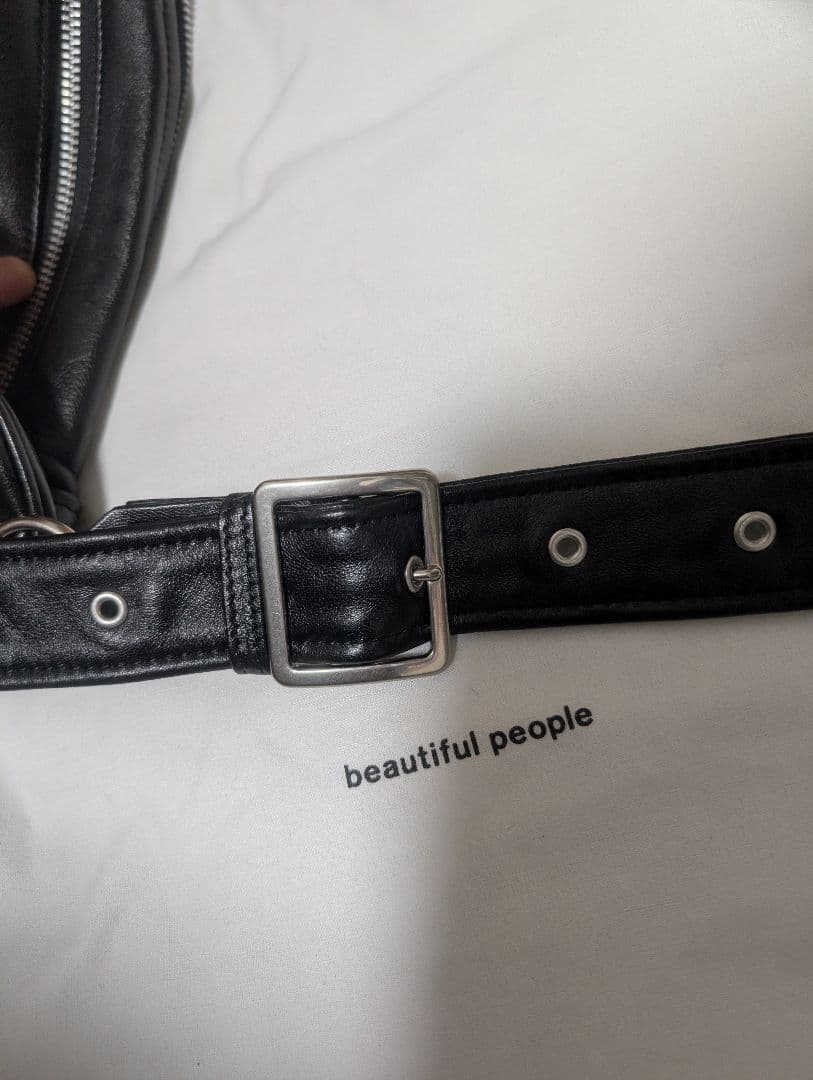 最終値下げ！beautifulpeople ラムレザーライダースシリンダーバッグ