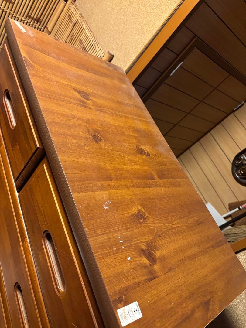 木製ブラウンチェスト 6引き出し