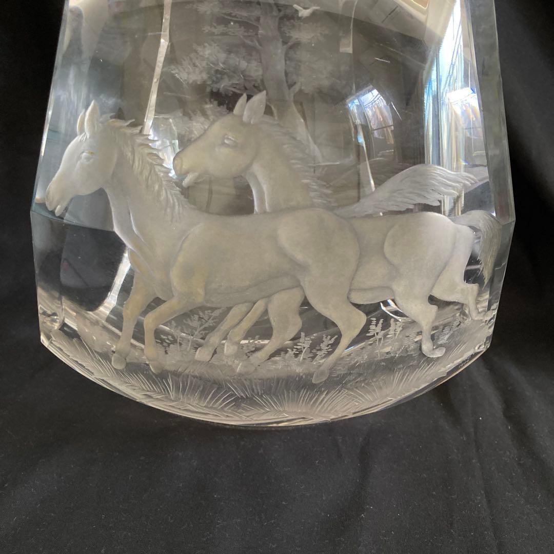 モーゼル　花瓶　馬　高さ約26cm