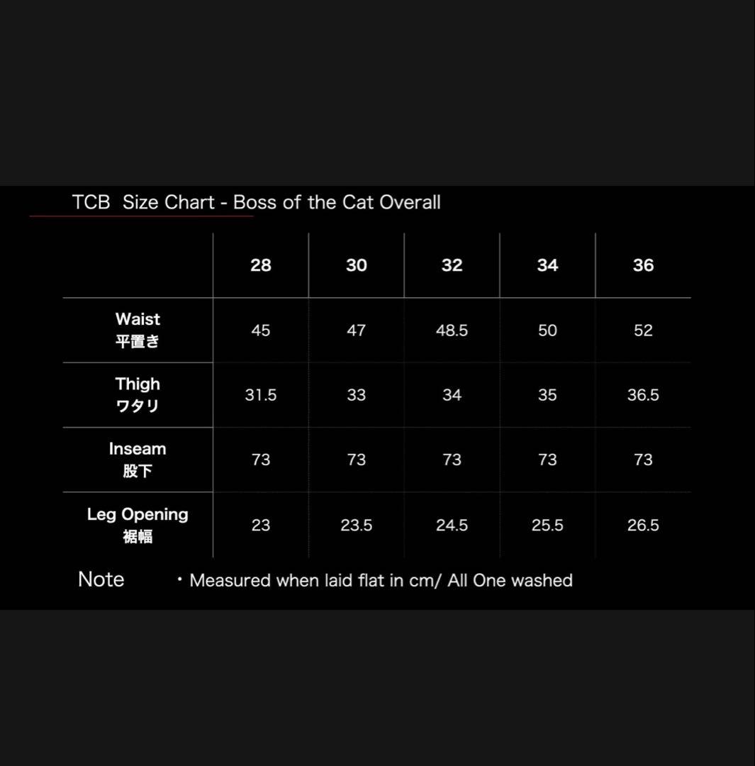未使用 TCBジーンズ Boss of the Cat Overall 30