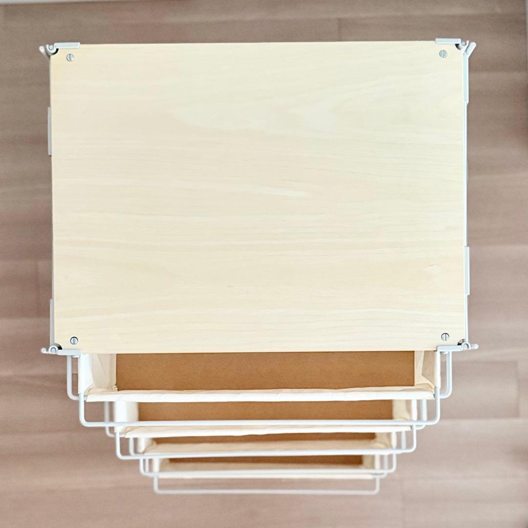 美品　無印良品 スチールユニットシェルフ 帆布バスケットセット 幅56cm