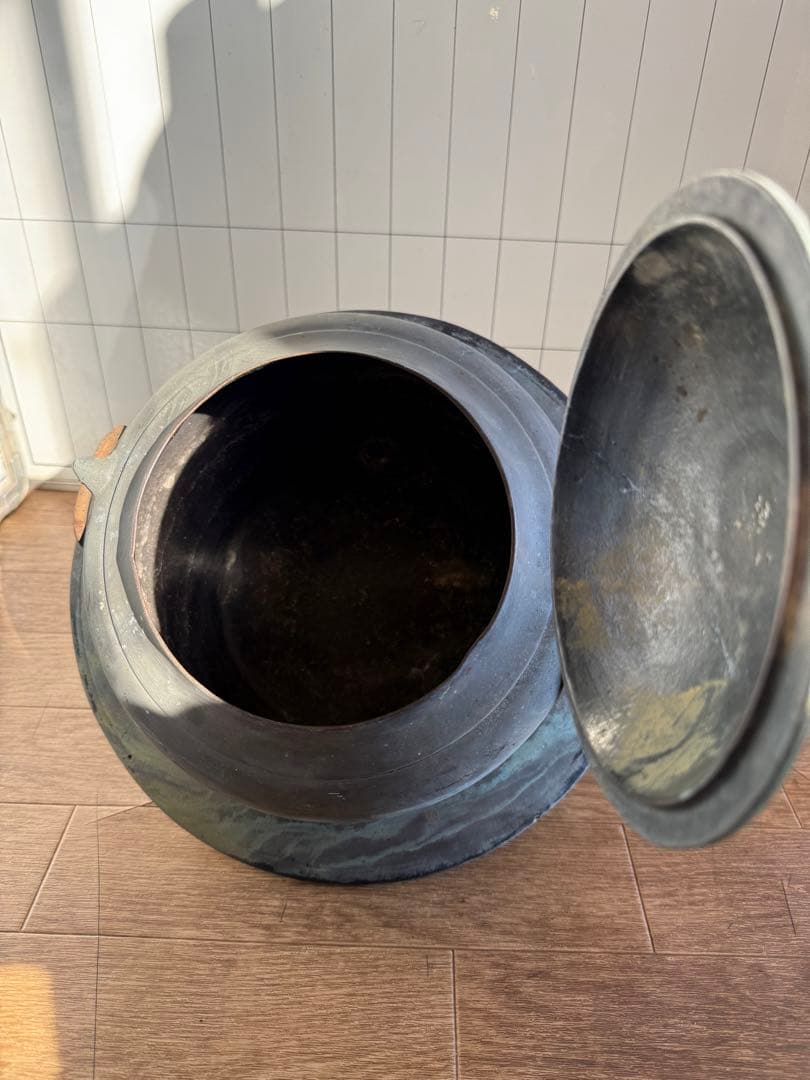 昭和レトロ　茶釜　特大銅釜 鉄製五徳 茶道 古道具レア