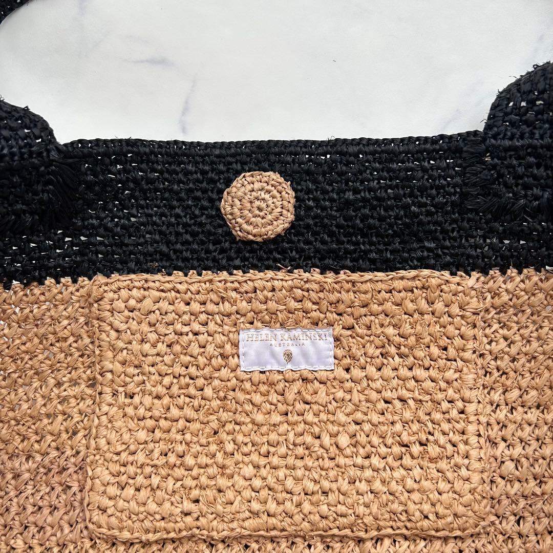 ヘレンカミンスキー ラフィア 肩掛け かごバッグ トートバッグ 大容量