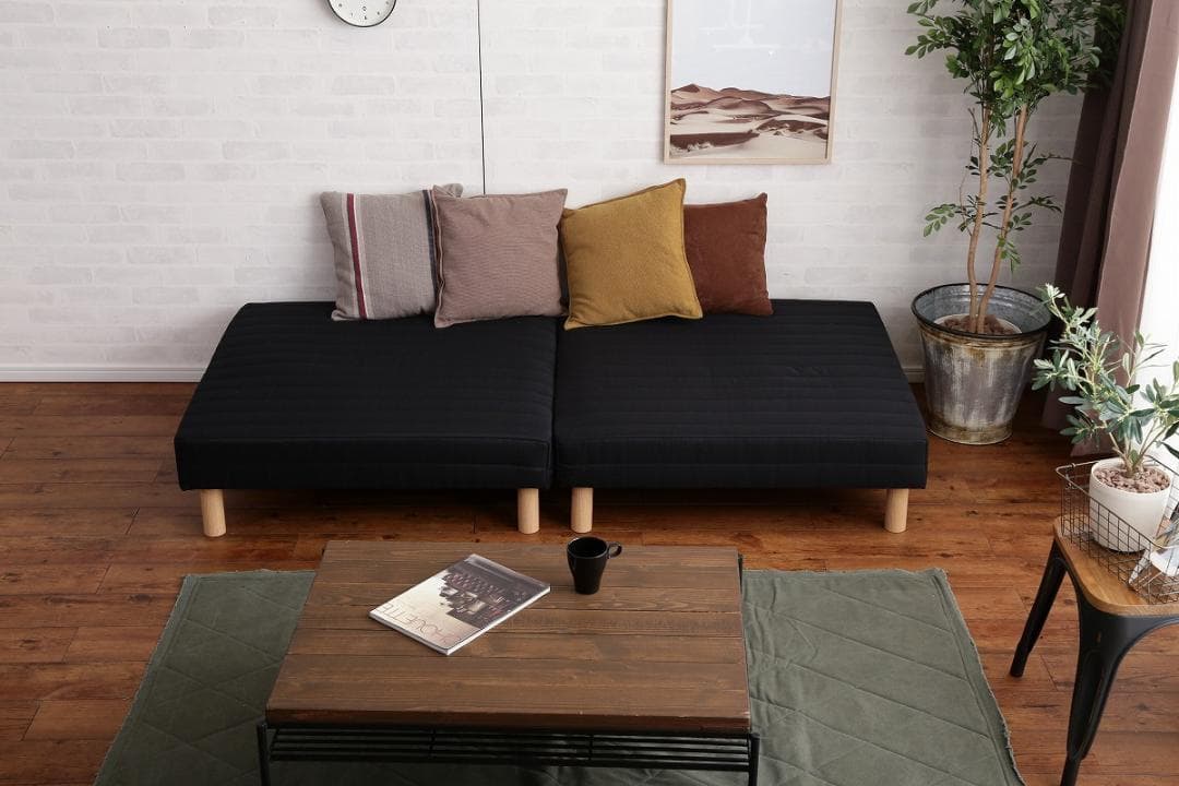 《新品・送料無料》脚付きマットレスベッド【セミダブル】