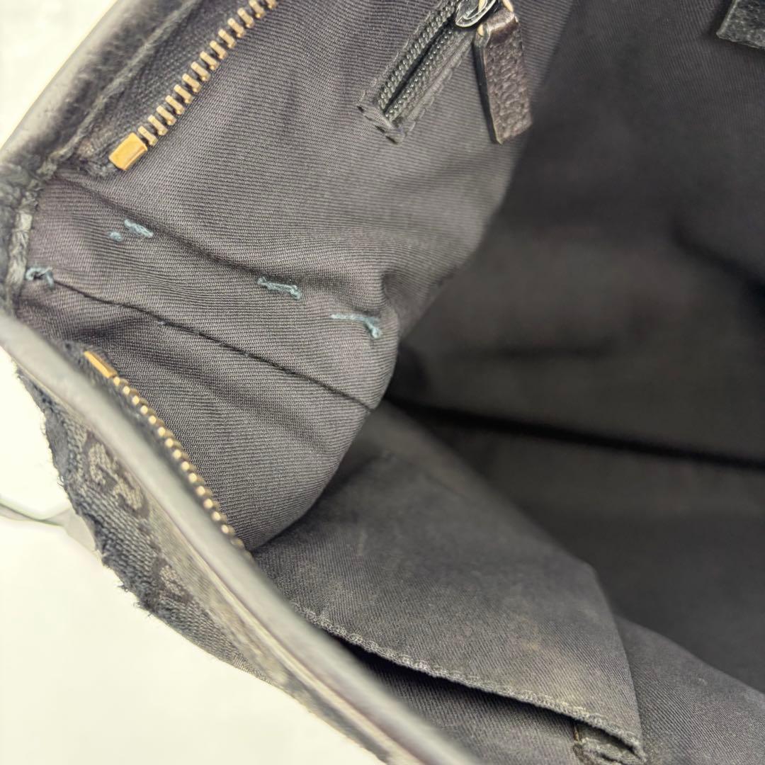 GUCCI ショルダーバッグ サコッシュ GGキャンバス アビーライン ブラック