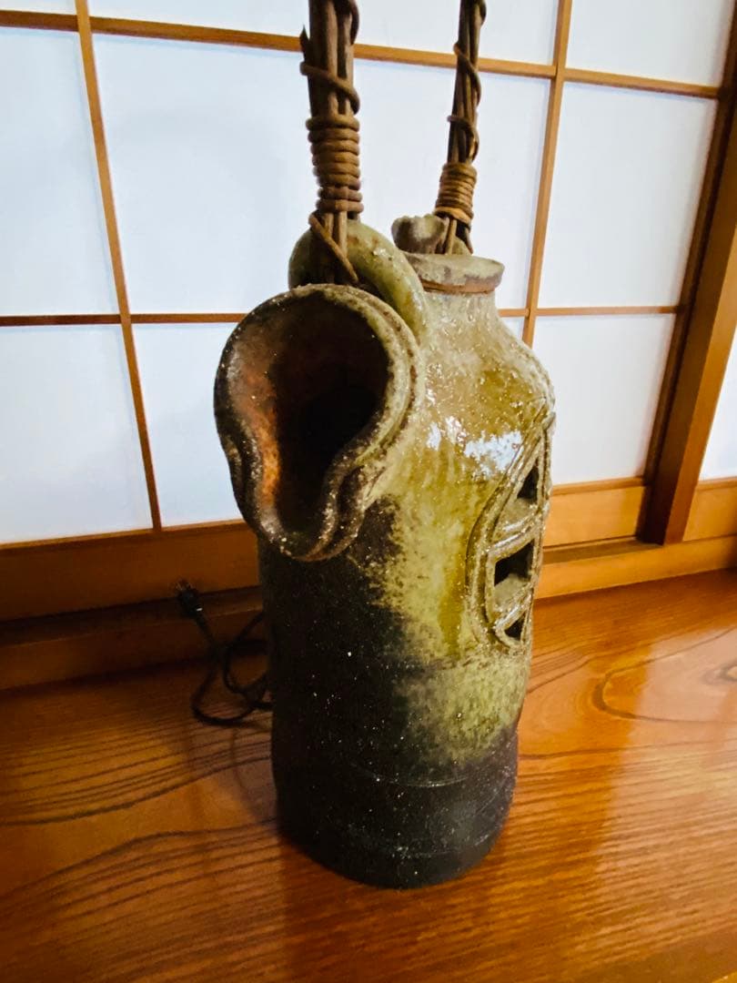 [未使用] 室内用　和モダン　陶器　急須型　ライト　ランプ/オブジェ