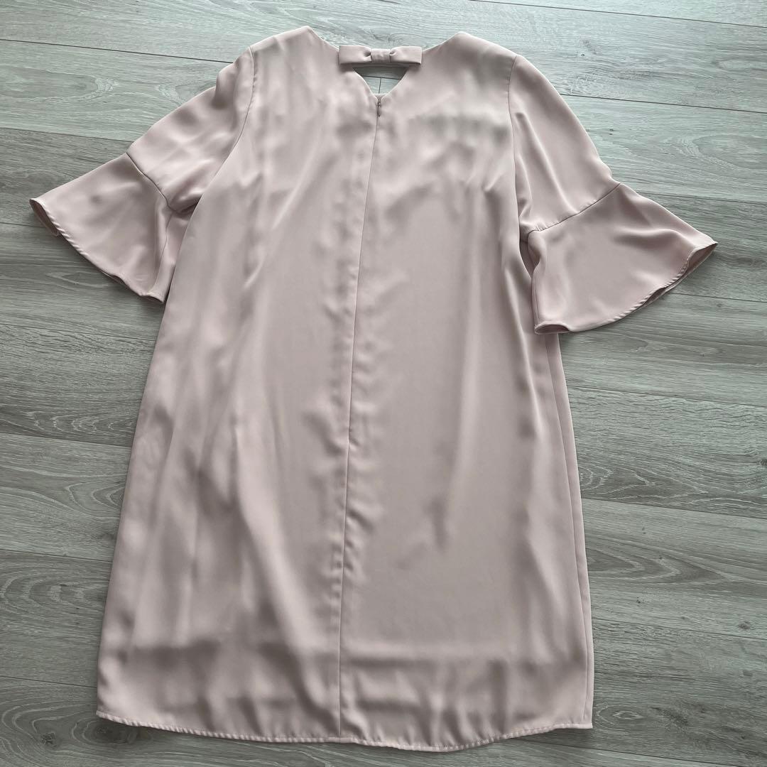 【ローズティアラ】ワンピース　リボン　フレア　ピンク