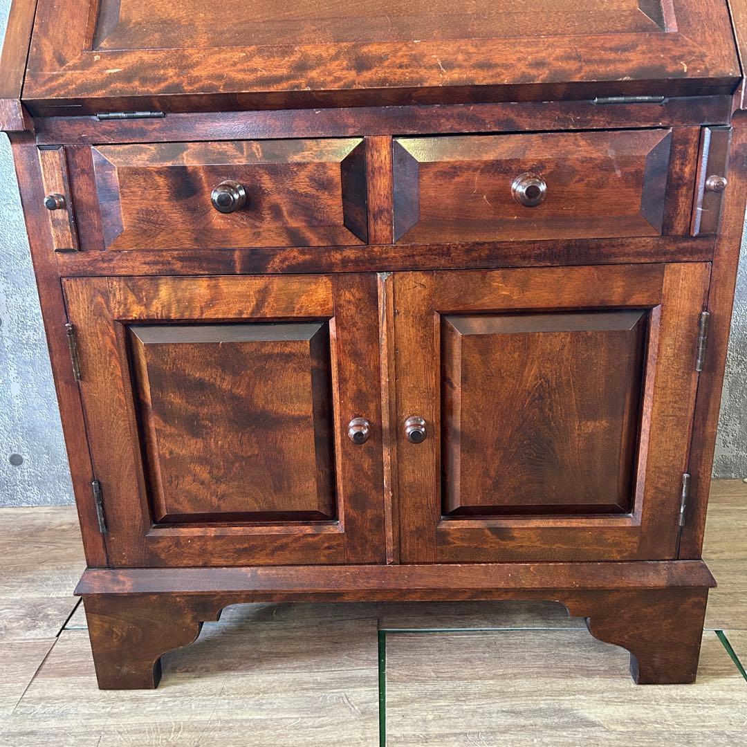 ꧁北海道民芸家具 ホクミン꧂ライティングビューロー デスク 机 書斎 チェスト