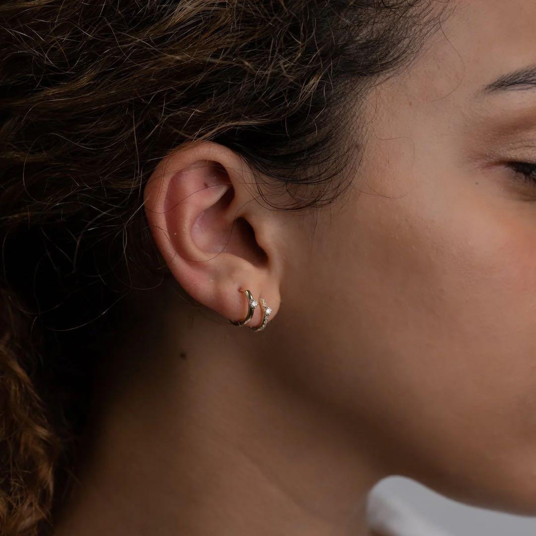 PRMAL HOOP DIAMOND EARRING S 片耳用