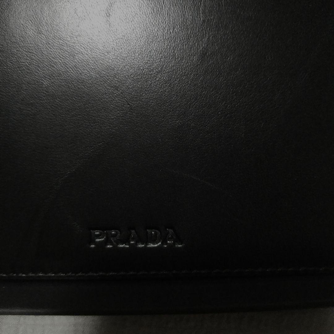 未使用品　PRADA ブラック レザー カードホルダー　名刺ファイル