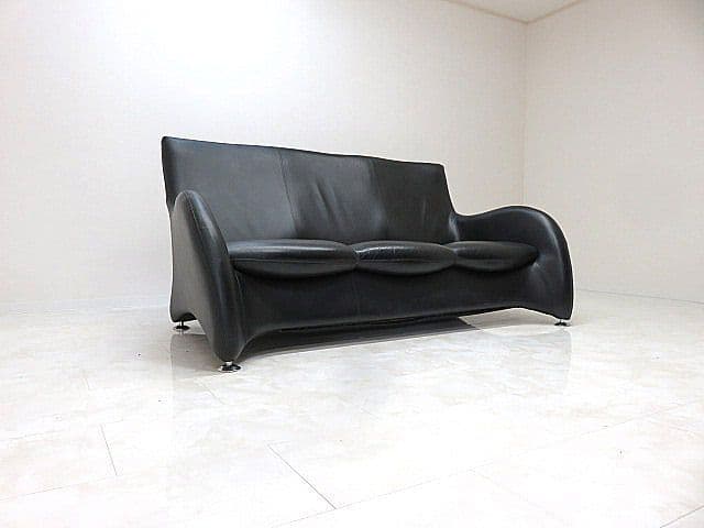 【希少・名作】モンティス「ローゲ」3人掛け 本革ソファ