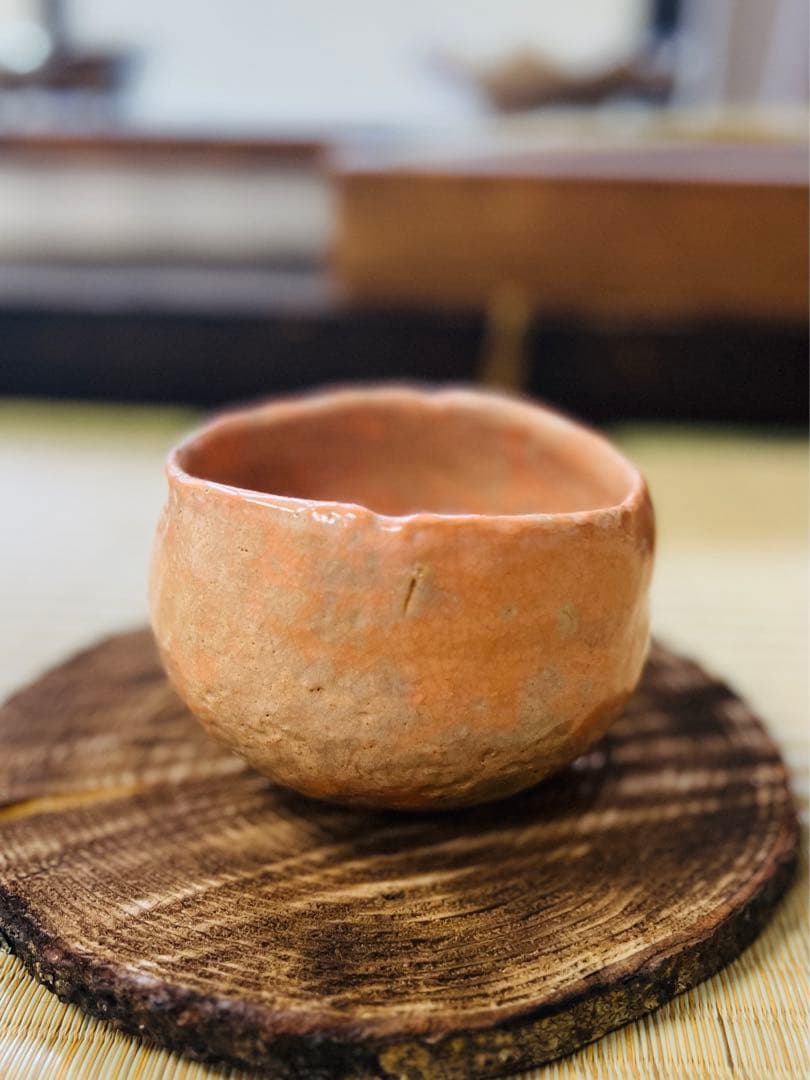 杉本貞光 秀逸作　寺垣外 赤茶碗 共箱