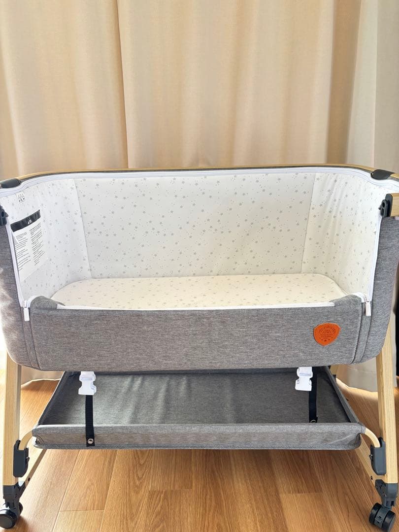 【美品】HZDMJ ベビーベッド 添い寝 折り畳み式 キャスター