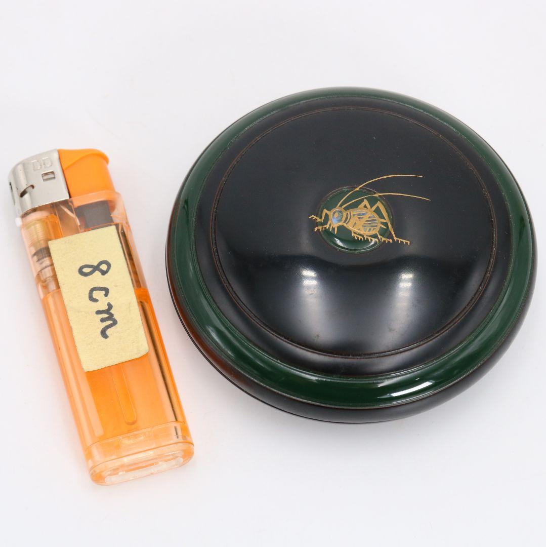 辻石斎作 秋草に鈴虫蒔絵 香合 茶道具 共箱共布　C900　N8