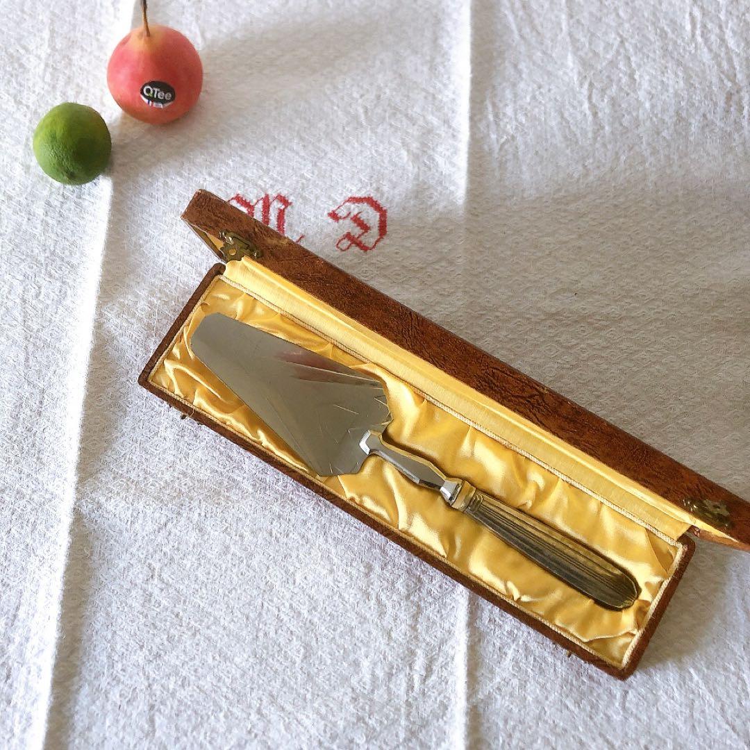 フランスアンティーク　箱入りケーキサーバー　フランスアンティークカトラリー