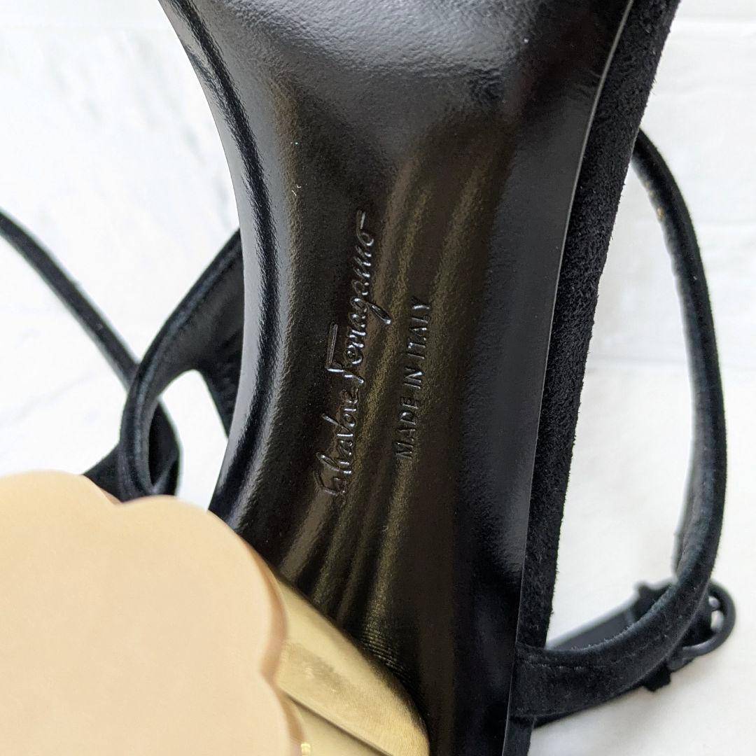 ✨極美品✨フェラガモ フラワーヒール サンダル ブラック