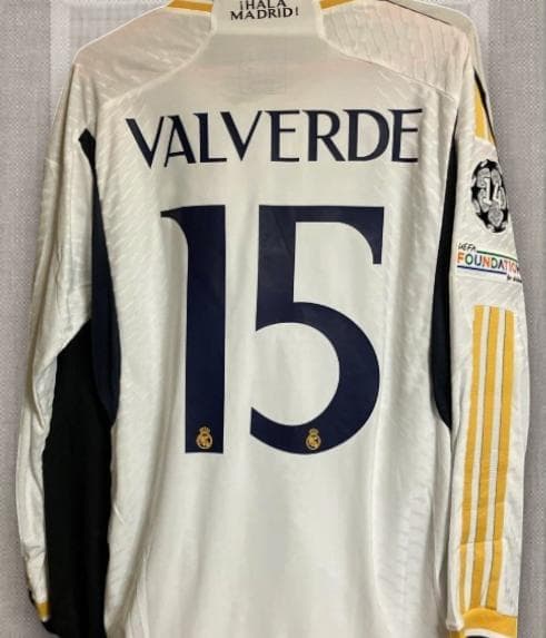 23/24 レアル・マドリード ホーム 長袖 サッカーシャツ 15番 バルベルデ