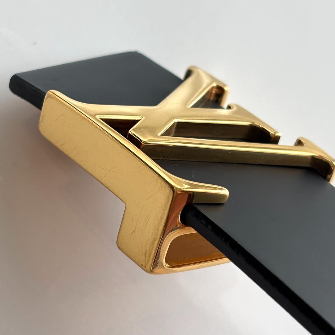 【美品】ルイヴィトンベルトLVイニシャル 黒LOUIS VUITTON